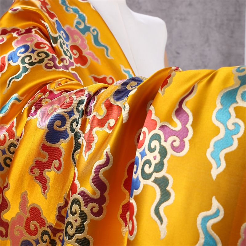 宫廷风高档织锦缎国风复古提花丝绸缎马面裙古装汉服民族服装面料