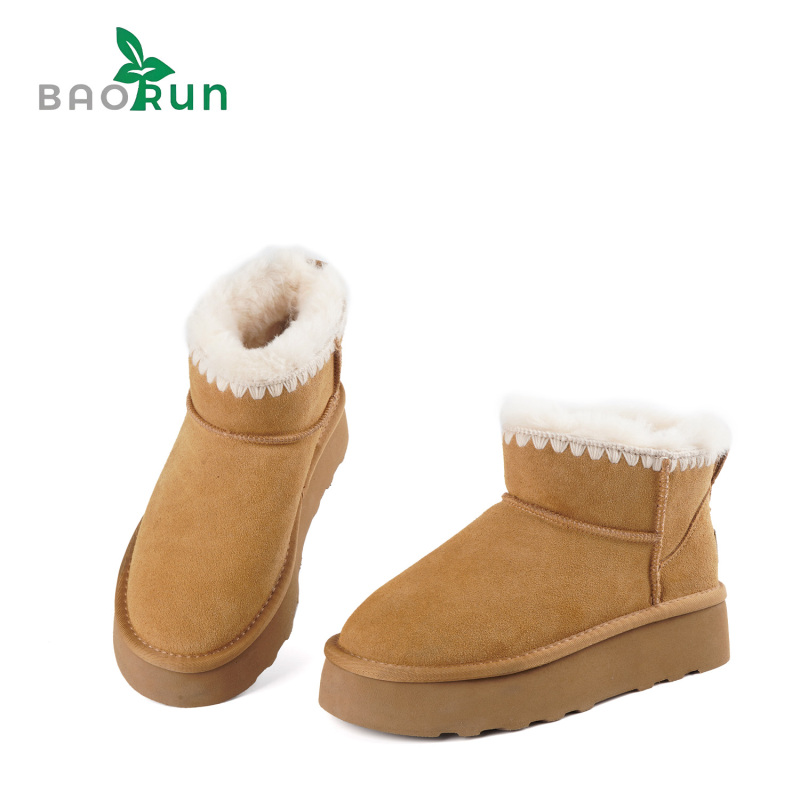 原创【直筒雪地靴】牛反绒鞋面 羊毛内里 筒高5cm 跟高4cm