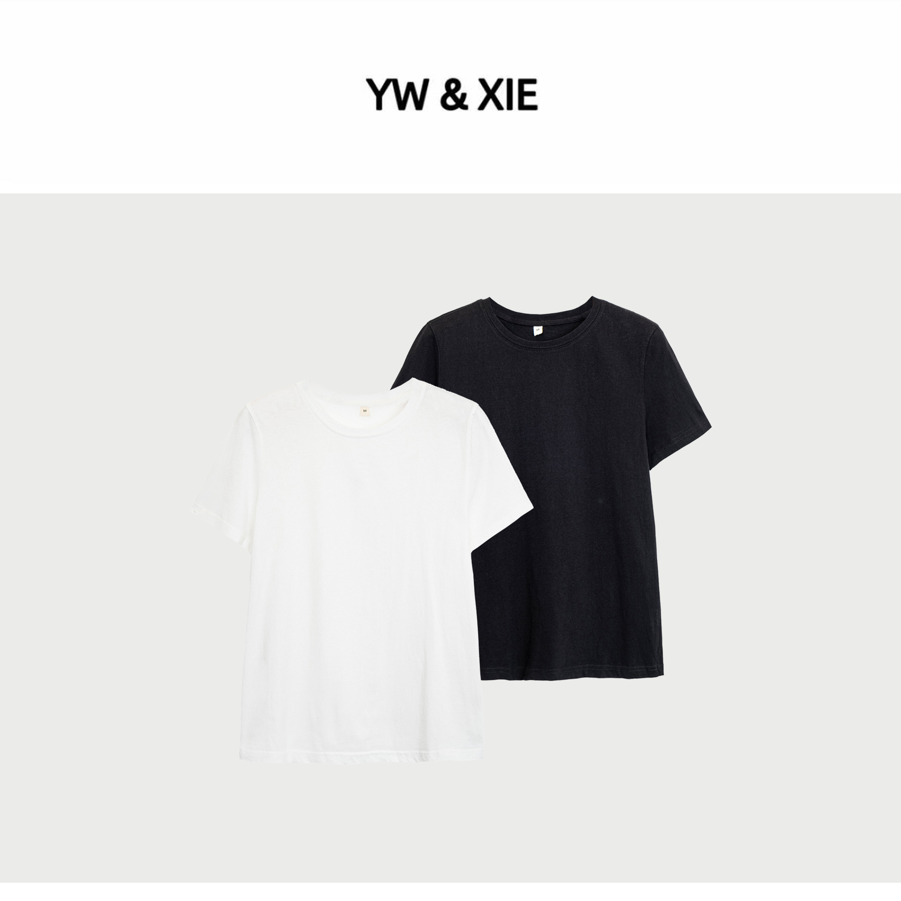 YW&XIE《C9297》T恤圆领透气极简风简约设计师设计感短袖法式