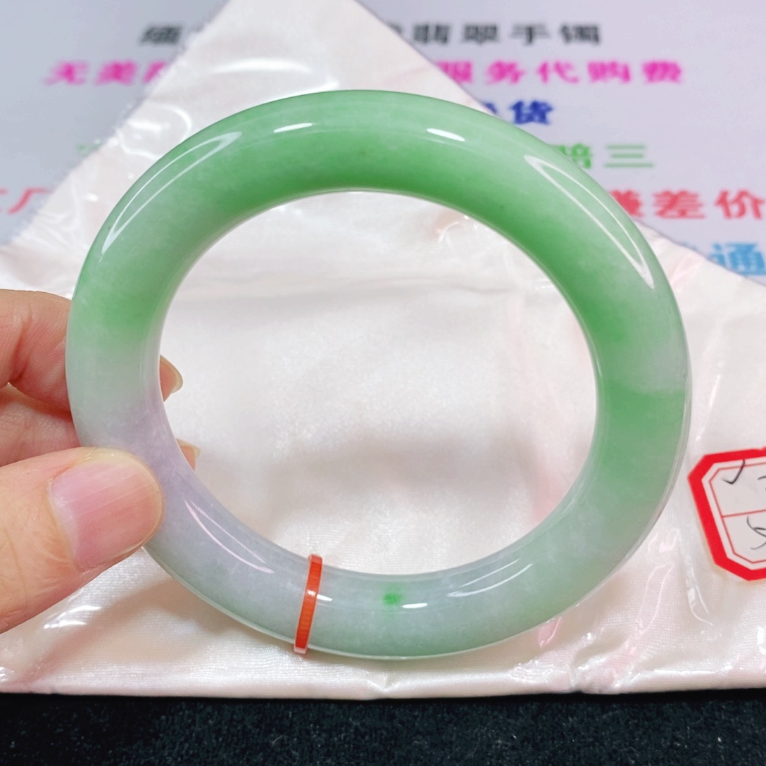 未镶嵌手镯翡翠58-60圈口圆条