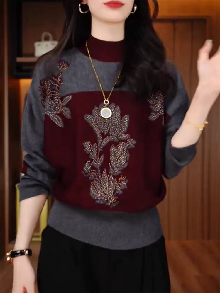 25新款长袖常规款不起球圆领毛针织衫春季针织常规时尚不褪色