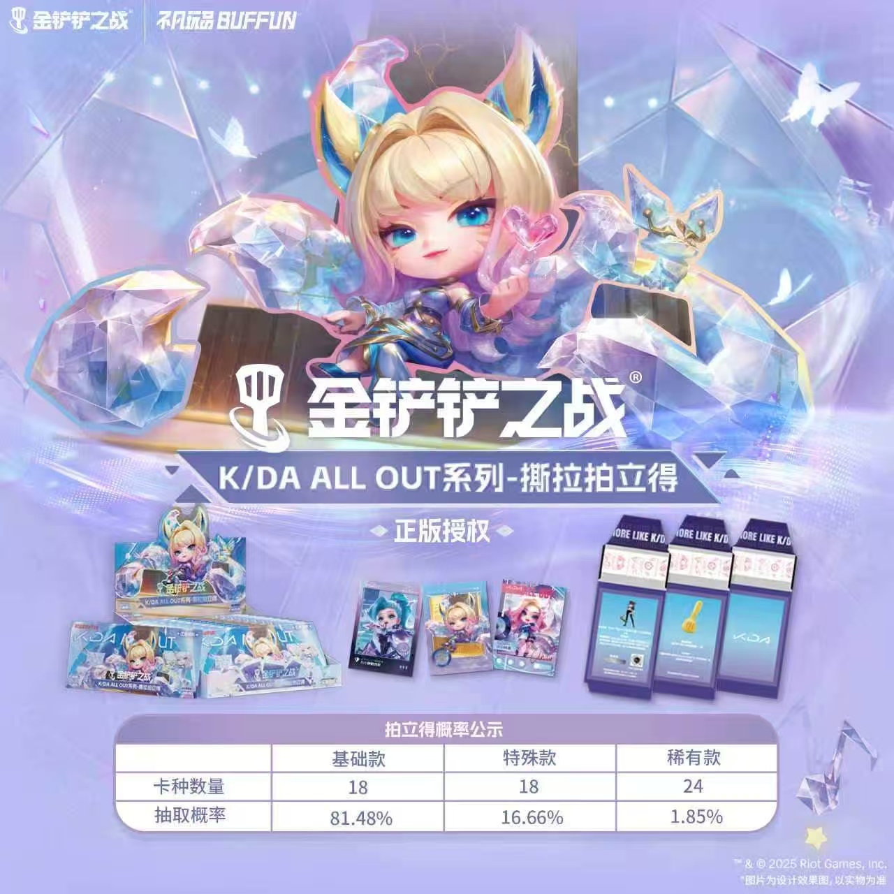 【不凡玩品  金铲铲之战】K/DA  ALL  OUT系列撕拉拍立得收藏卡牌