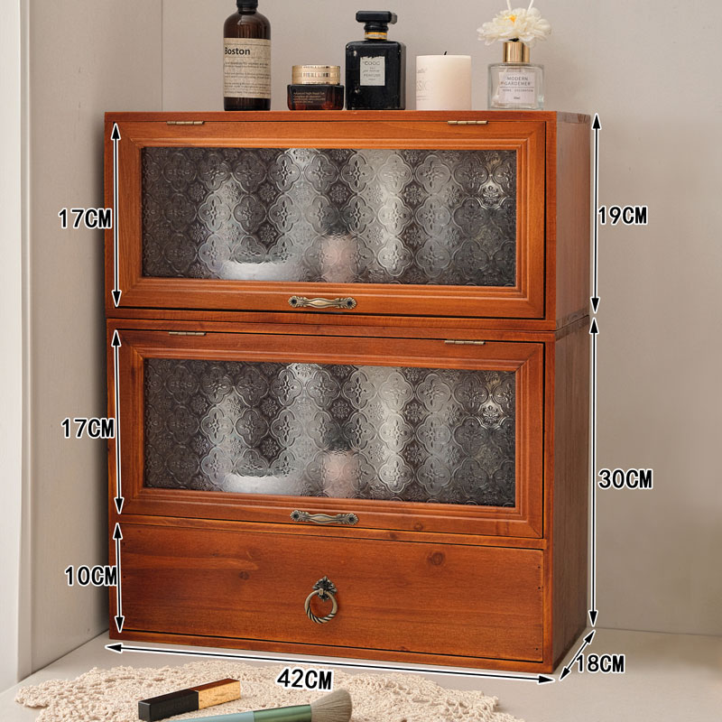 复古实木套件翻盖木盒翻盖一抽组合