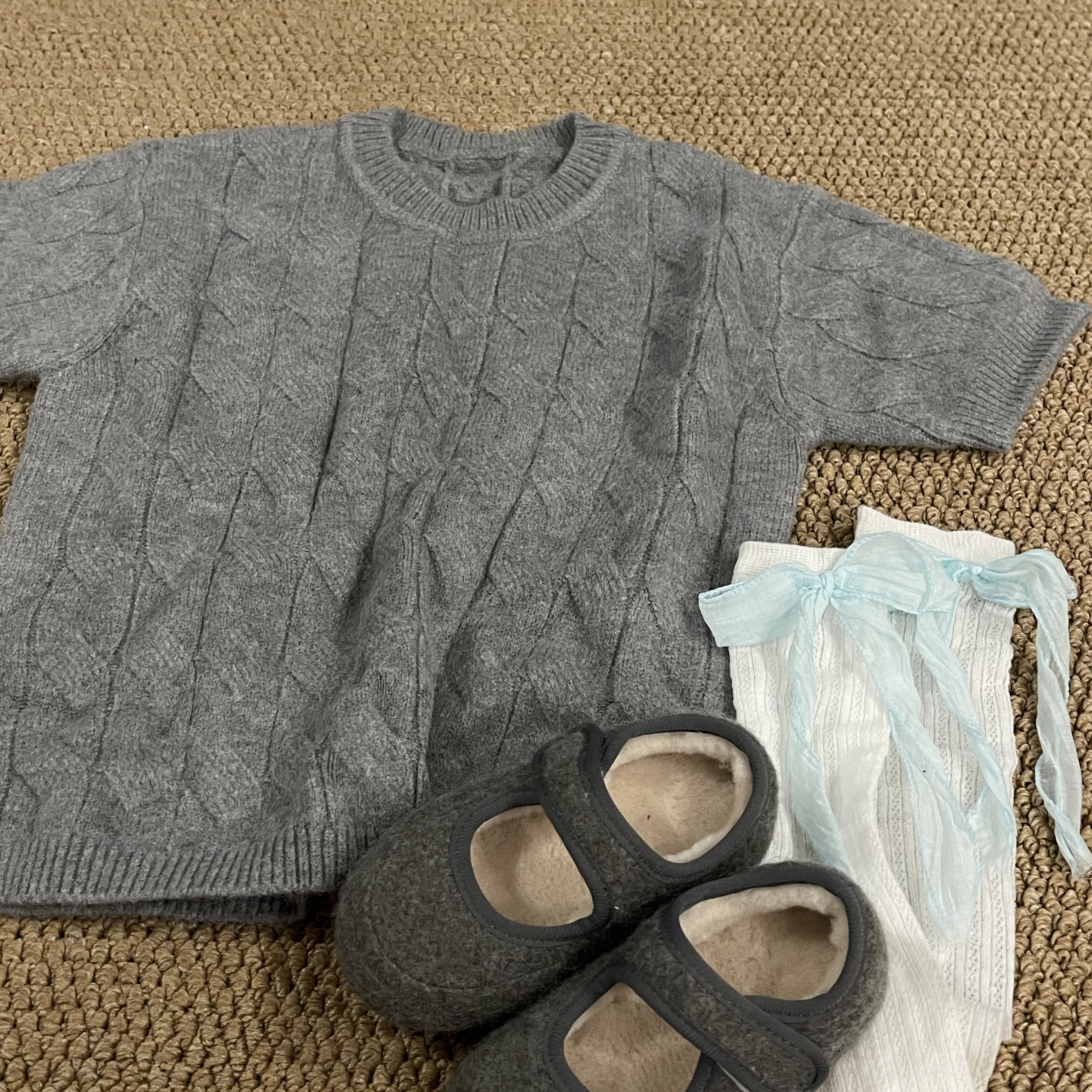 现货「可可买手集合店」后背开叉针织衫.AD代购极简风女童上衣25918