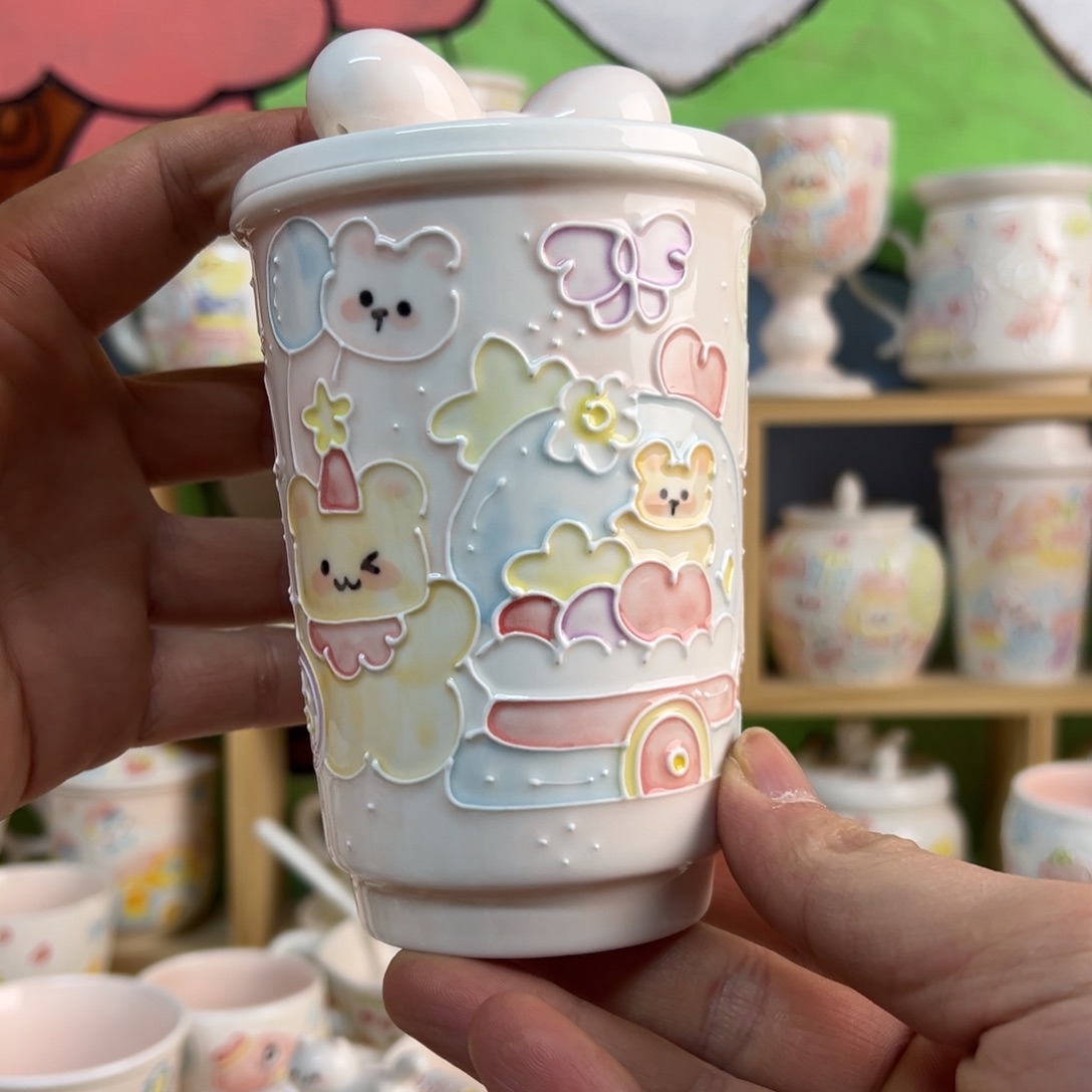 紫*景德镇高温釉下手绘陶瓷陶瓷