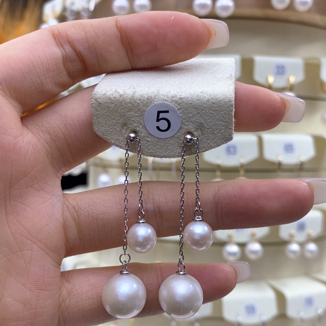 淡水珍珠耳饰银S925镶嵌