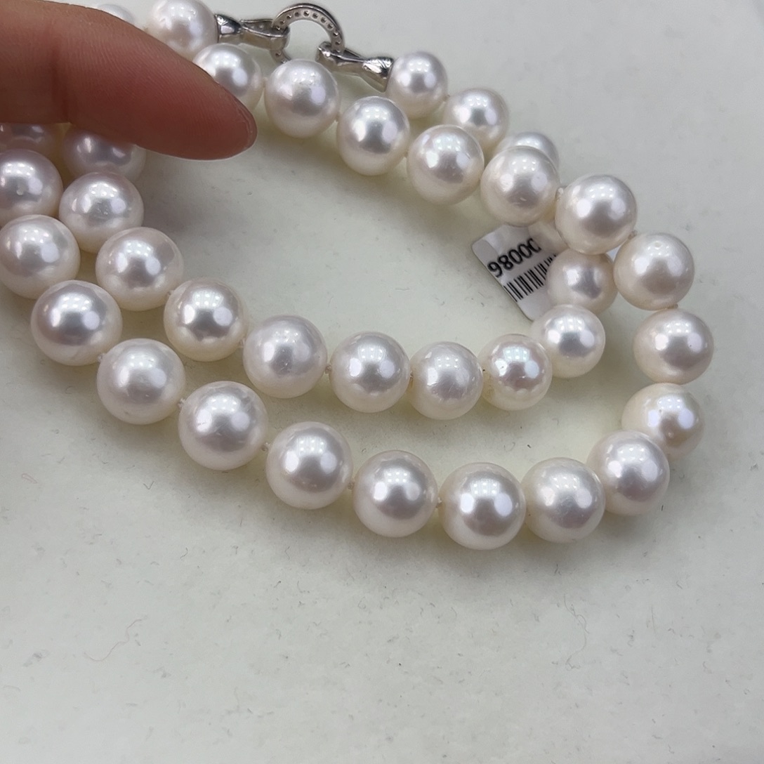 淡水珍珠颈饰银S925镶嵌➕10-11高品澳白光