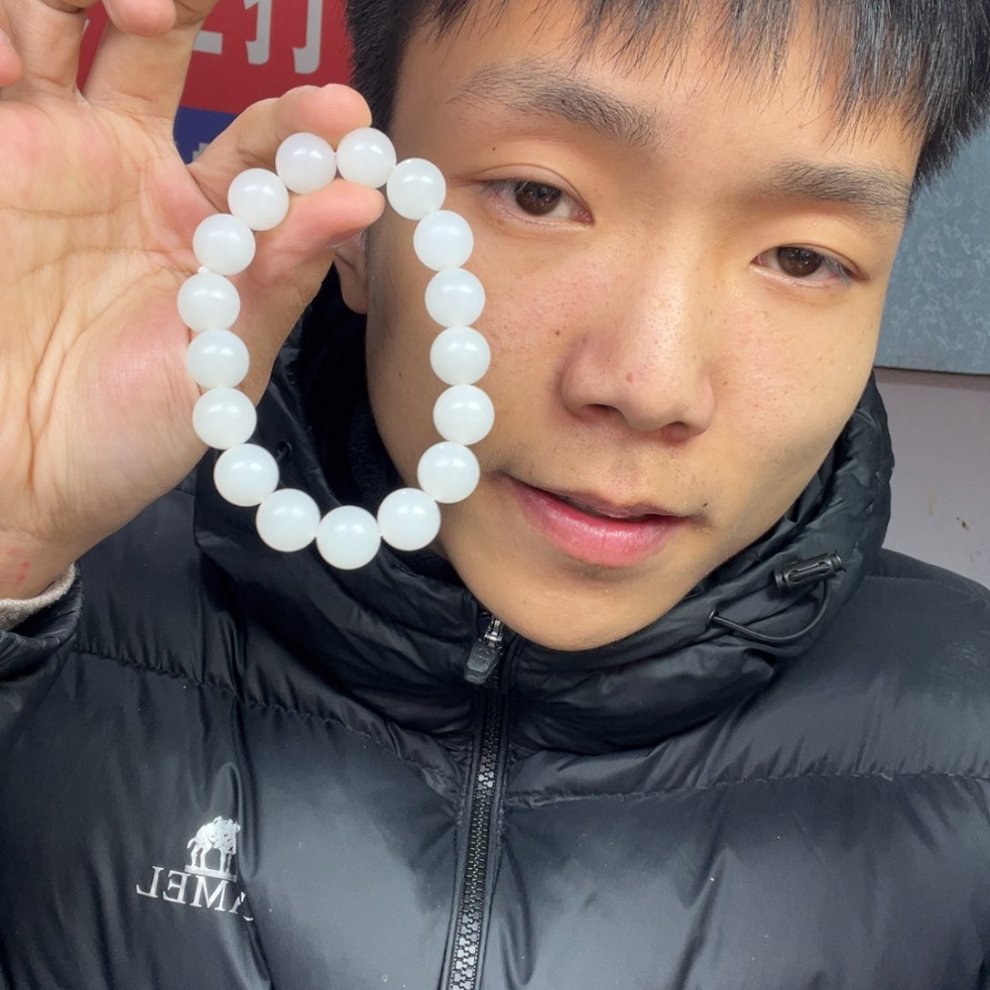 和田玉手链未镶嵌多样性野牛沟羊脂玉卡12货头