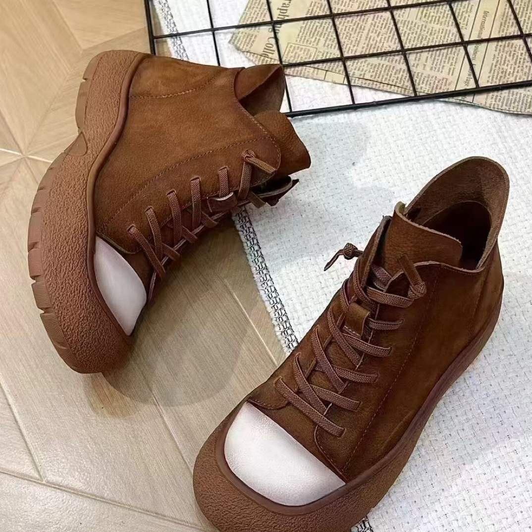 魅力脚步头层牛皮马丁靴
