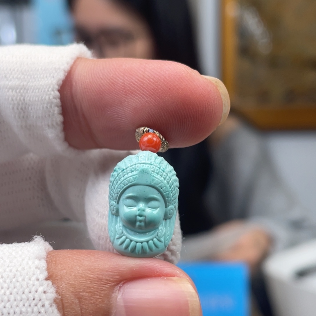 绿松石未镶嵌挂件