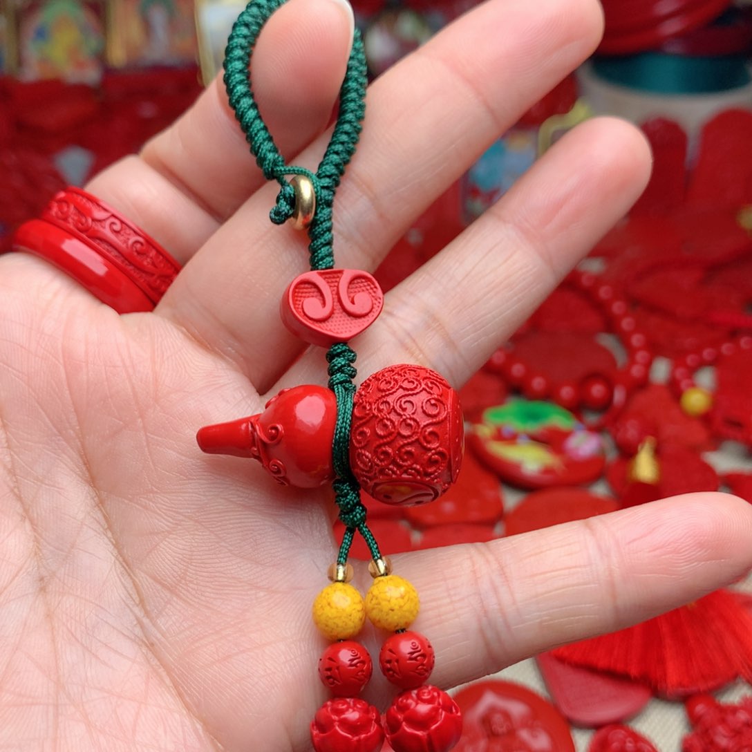 天然辰砂工艺品朱砂钥匙扣