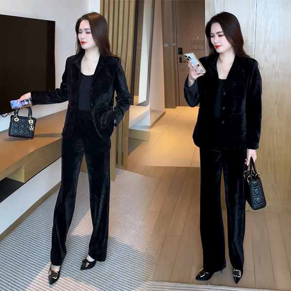 【季颜品牌】春季新款时尚休闲穿搭洋气气质收腰修身显瘦长袖套装29