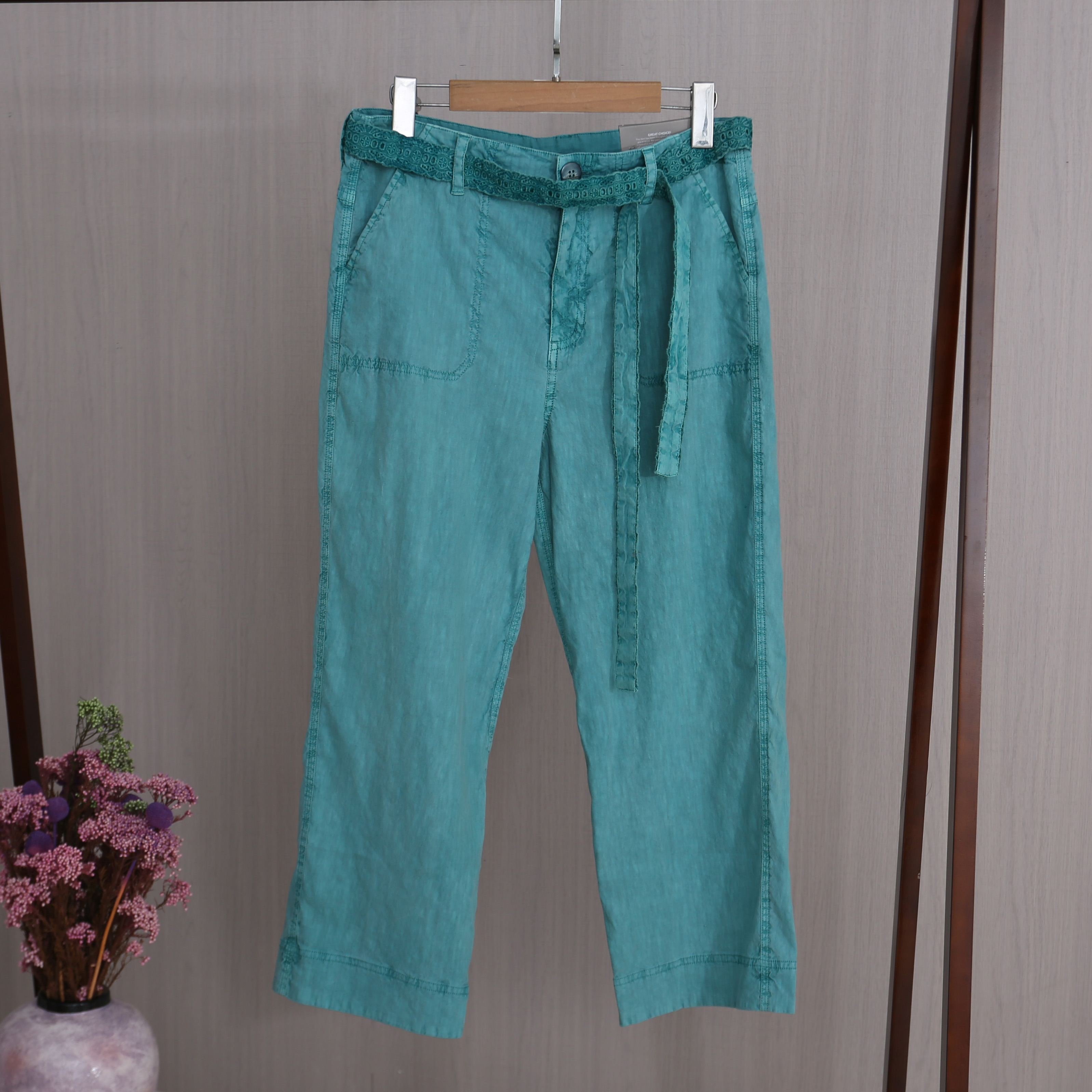 夏季新款女士九分直筒裤宽松做旧休闲裤时尚气质02039简约舒适