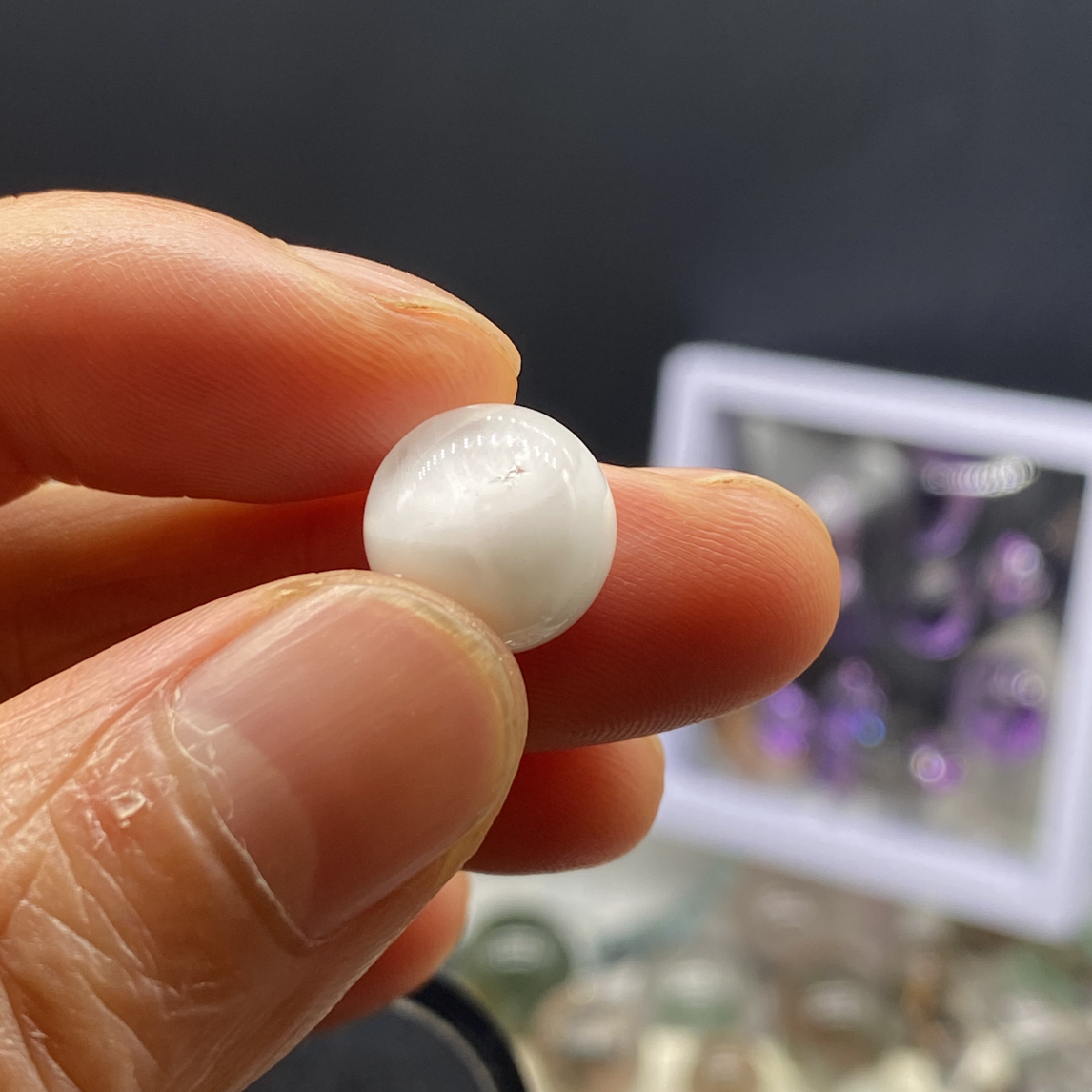 天然水晶白兔毛散珠圆珠12mm