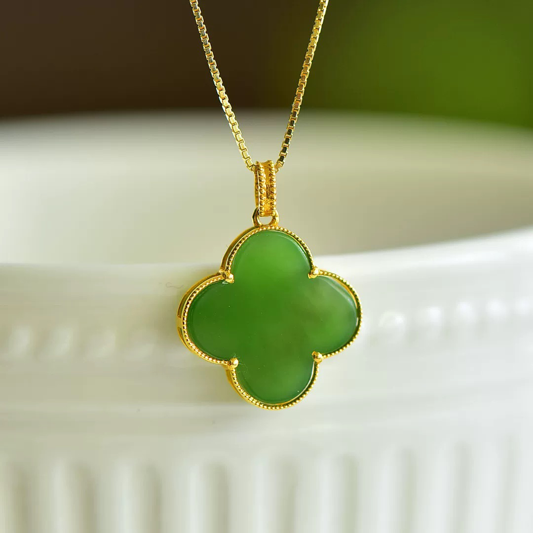 天然碧玉四叶草吊坠 多样性发其一