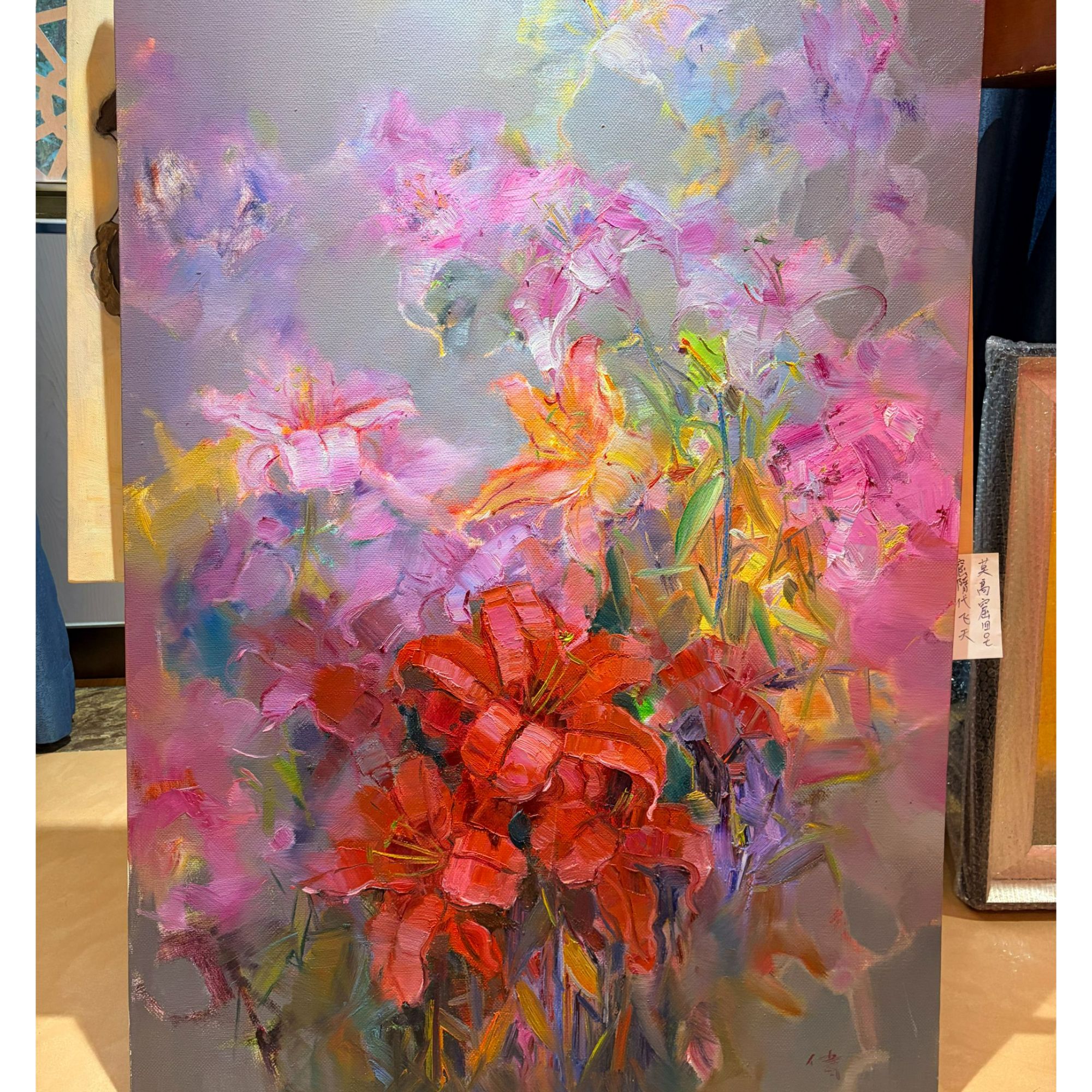 尚美诚《繁花似锦》原创纯手绘卧室客厅清新奶油风装饰油画