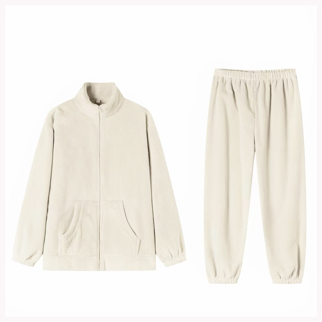 剪标#清  秋冬熊猫绒睡衣加绒加厚保暖可外穿家居服情侣套装