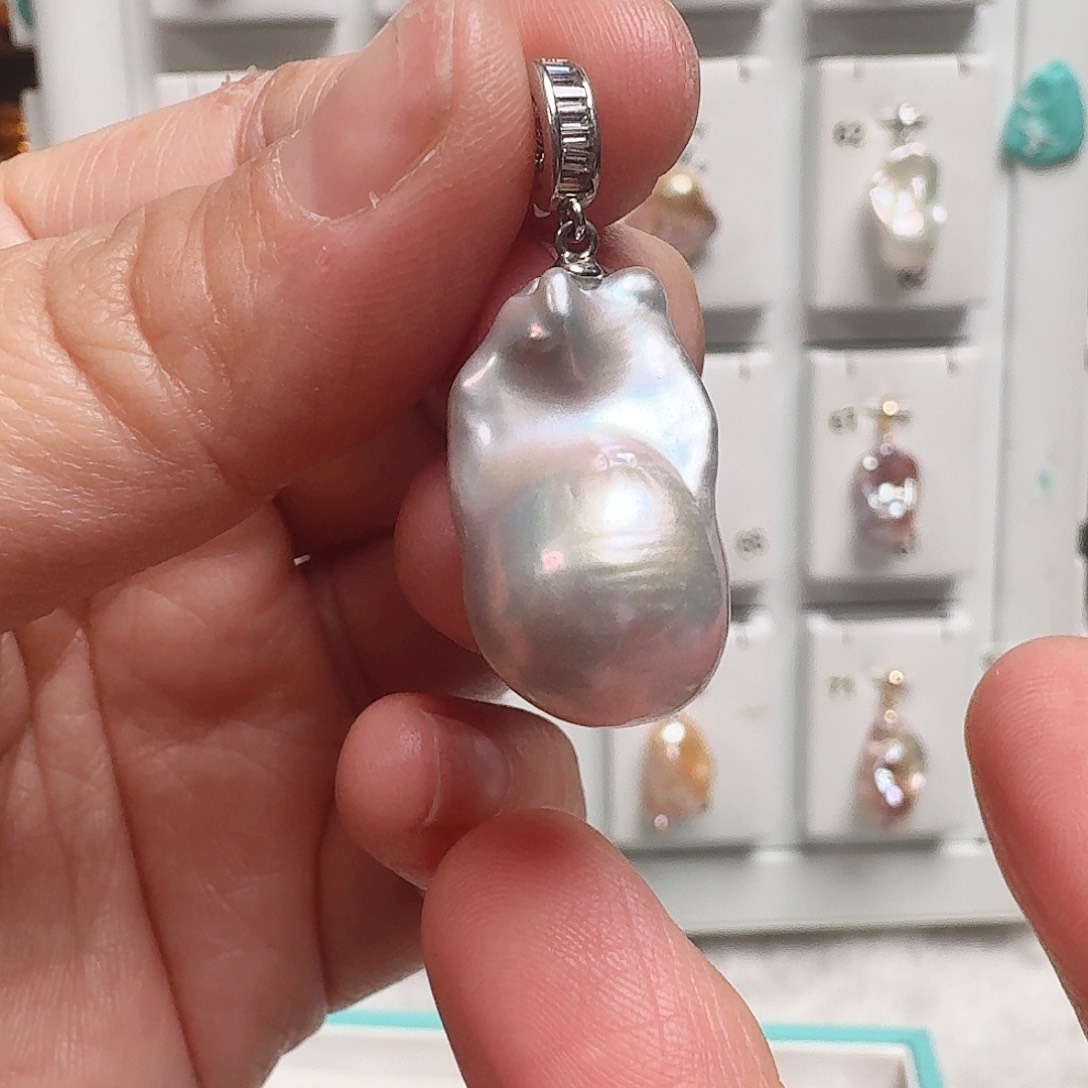 淡水珍珠颈饰银S925镶嵌