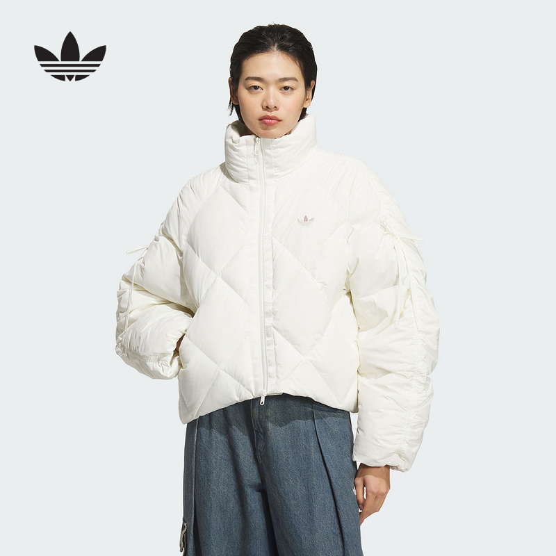 阿迪达斯 /adidas女款休闲保暖立领运动宽松鸭绒羽绒服 KC2611