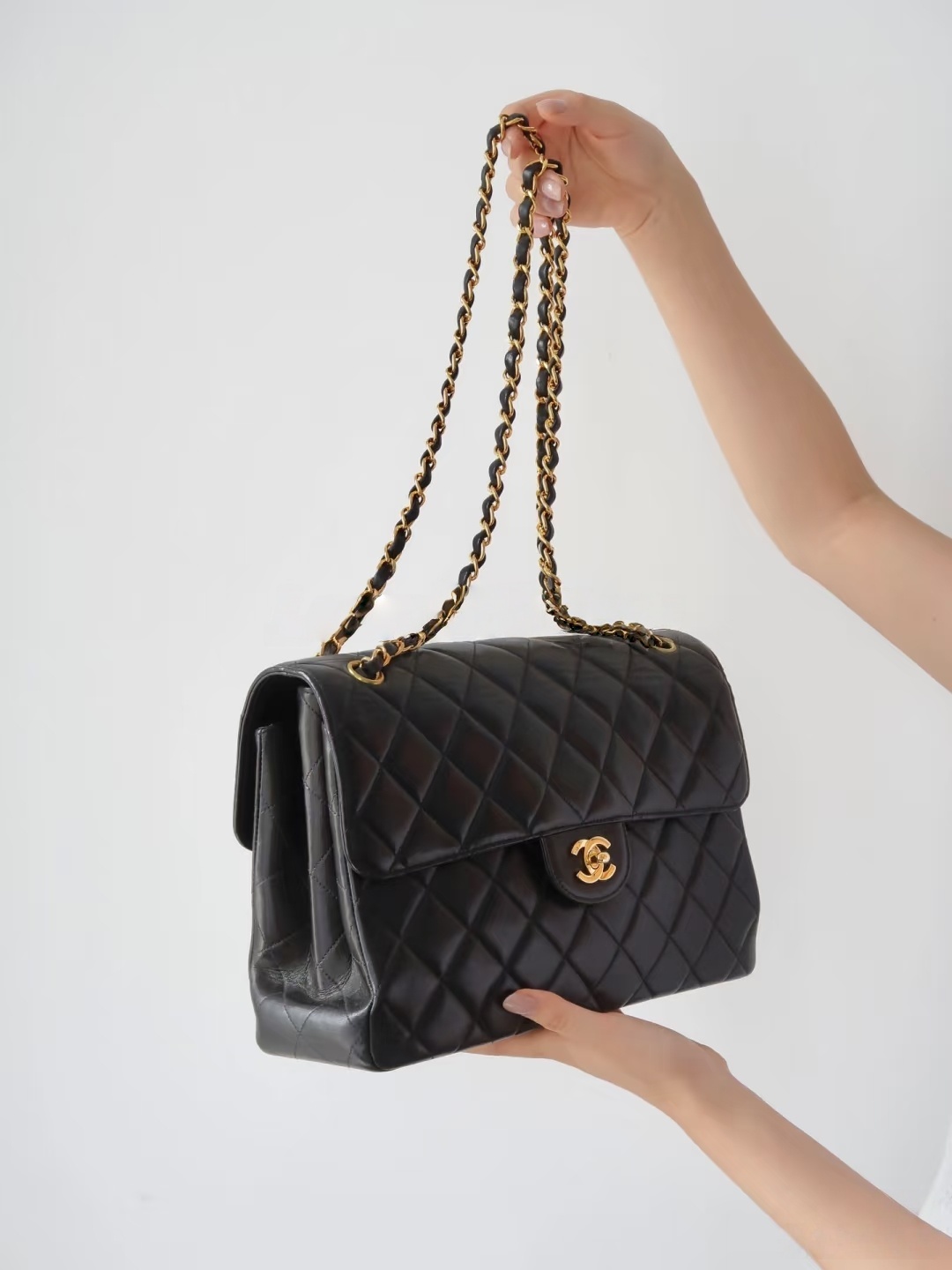 95新 Chanel/香奈儿 黑金双子星限量贝嫂30 单肩包 底长30 4开