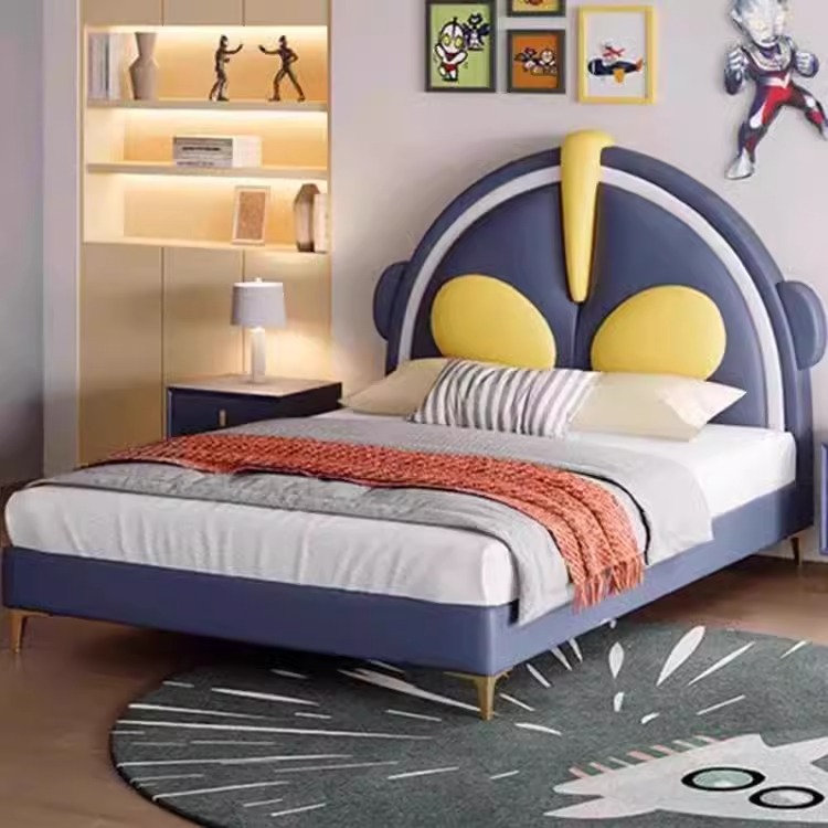 奥特曼儿童床男孩实木床1.2 1.35 1.5 1.8米现代简约软包床