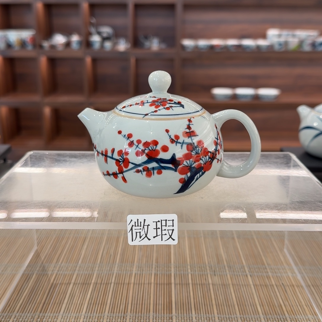釉下手绘茶具微瑕