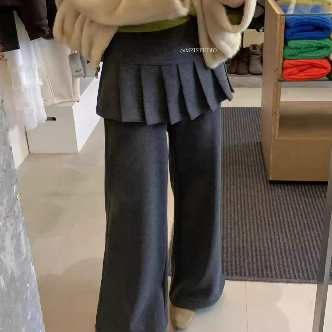 【三顺服饰】｛百褶裙屁帘裤｝喇叭裤百褶裙裤