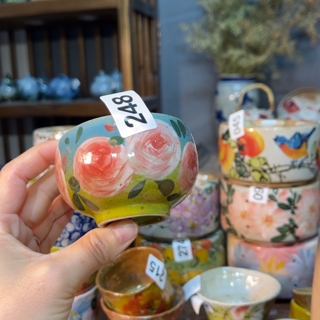 杯素浅陶瓷手工手绘