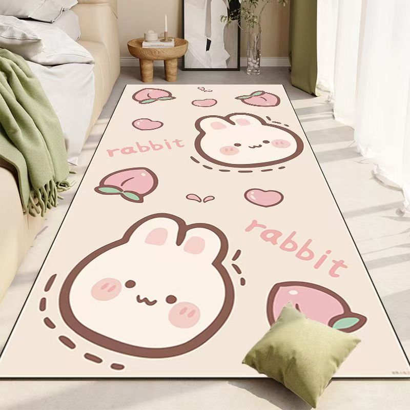 2025新款地毯硅藻泥卧室床边毯女孩房间床前客厅儿童房可爱防滑毯