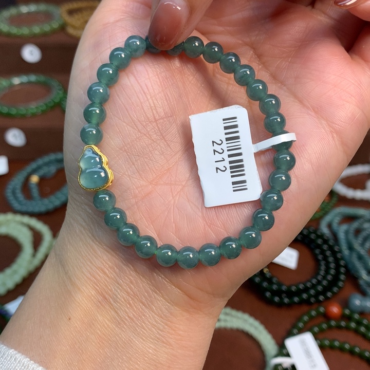 银S925镶嵌手链翡翠2212