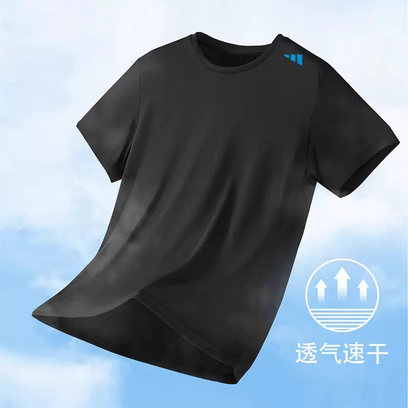 阿迪达斯男装运动短袖T恤跑步健身训练透气休闲圆领速干衣