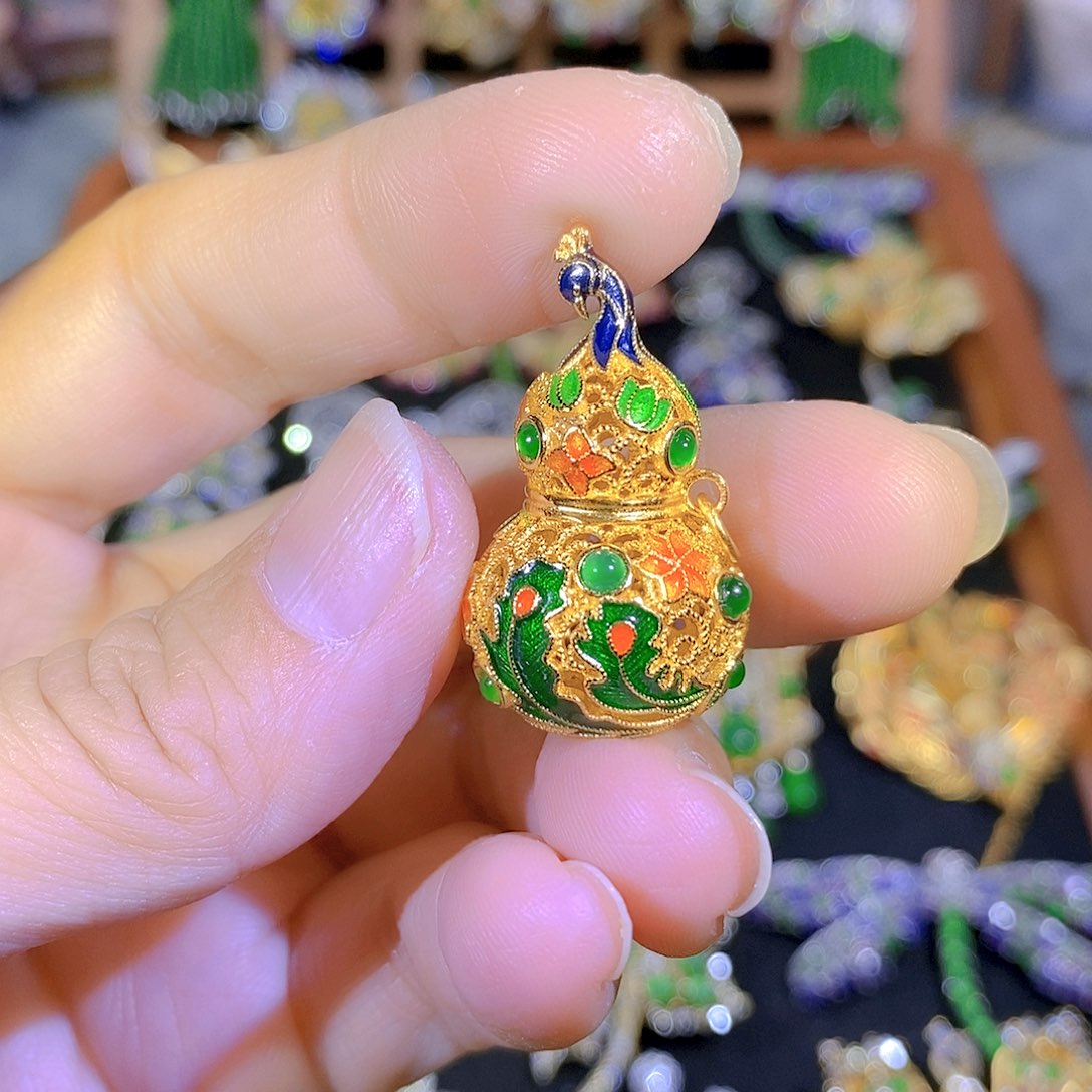 吊坠(不含链)银S925镶嵌翡翠