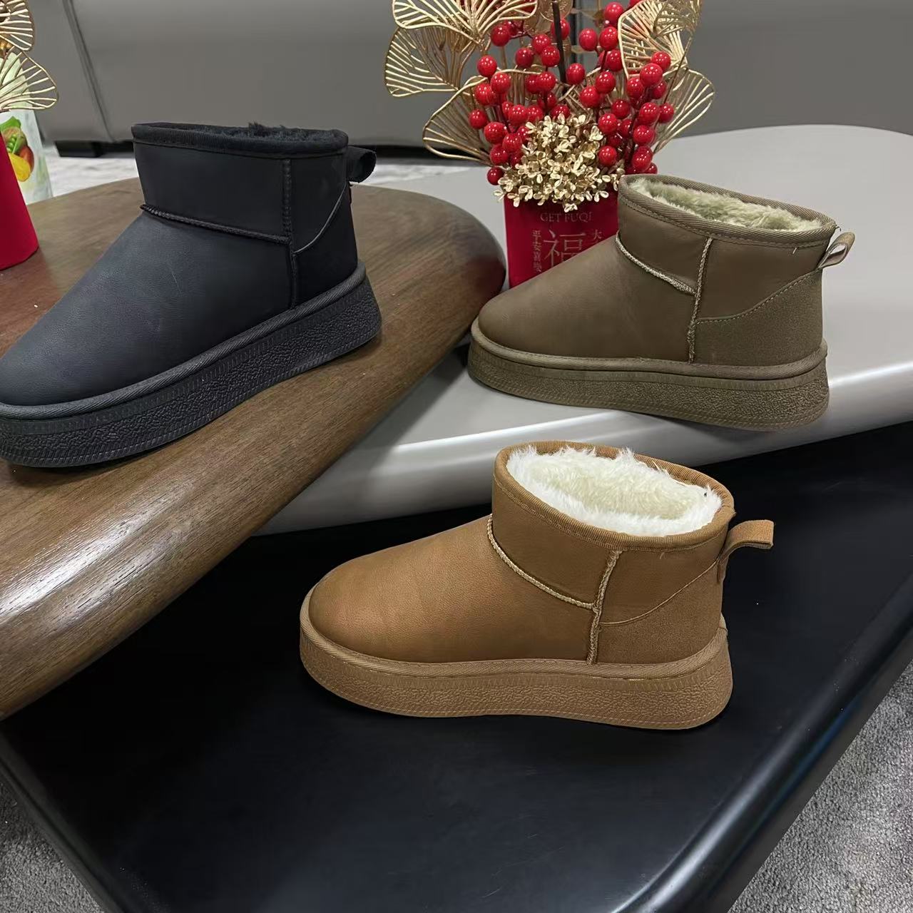 加厚毛雪地靴F008