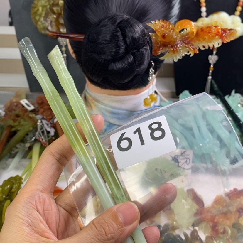 【闪购商品】岫玉发饰未镶嵌乱***戏