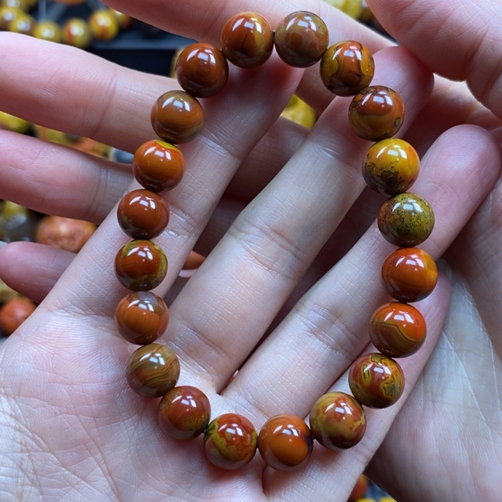 玛瑙/玉髓未镶嵌手串战国红手串