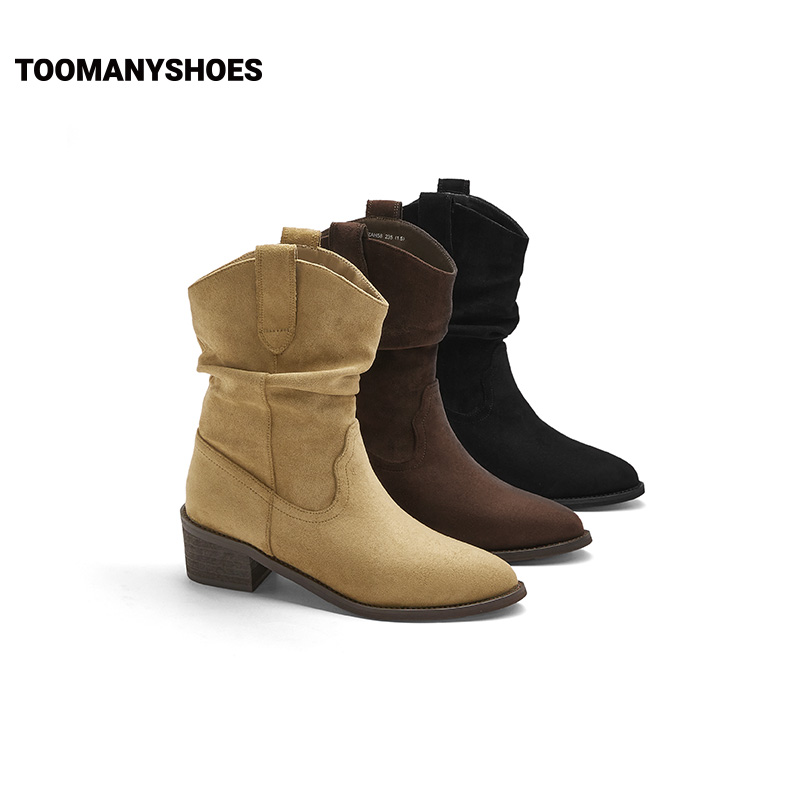 【达人T】Toomanyshoes女靴骑士靴秋日记忆2.0高跟堆堆靴