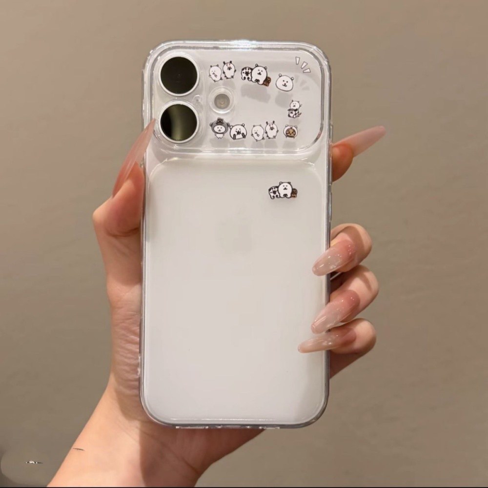 秒变大视窗自嘲熊适用苹果17Promax手机壳全包15/16透明软壳14Pro