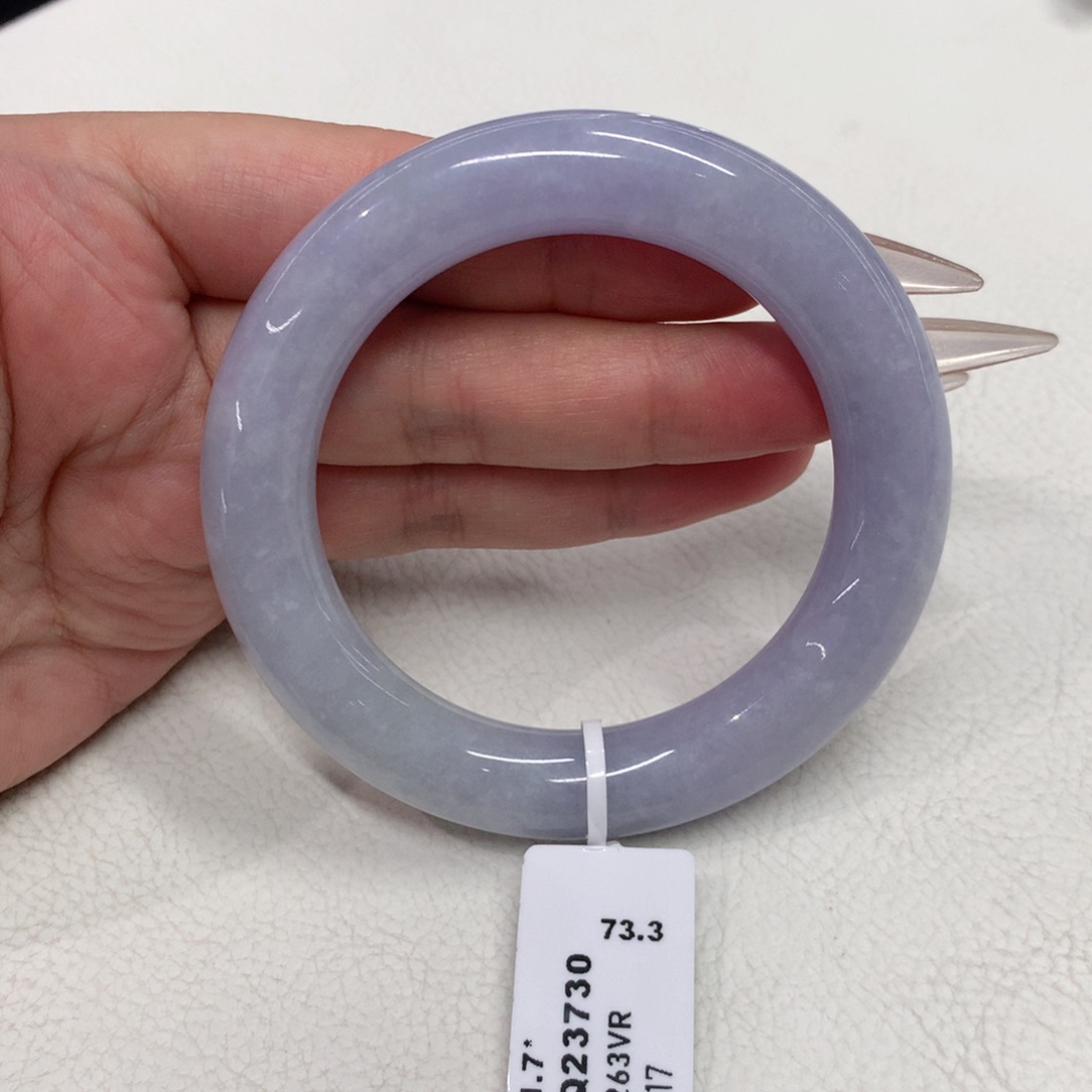 未镶嵌手镯翡翠53圈口满紫肉圆