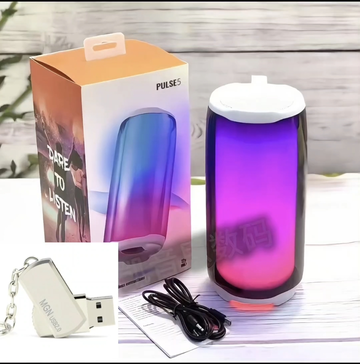 凯音思新款脉动PLUSE5mini蓝牙音箱创意礼品彩灯桌面插卡低音炮