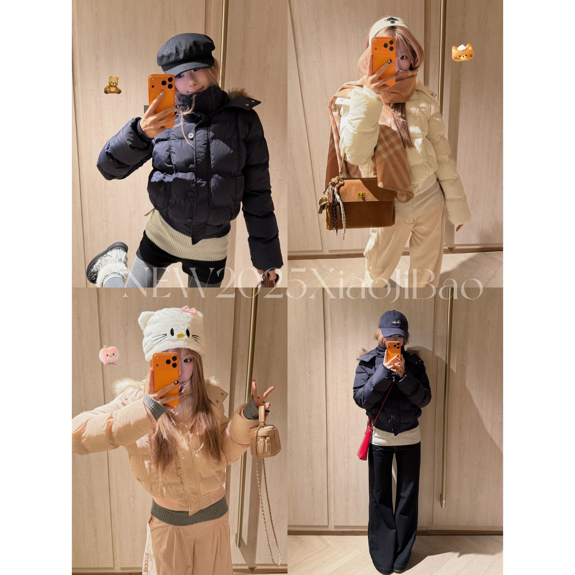 【南区菲奥娜】秋冬复古连帽毛领棉服外套短款加厚保暖面包服#W1127