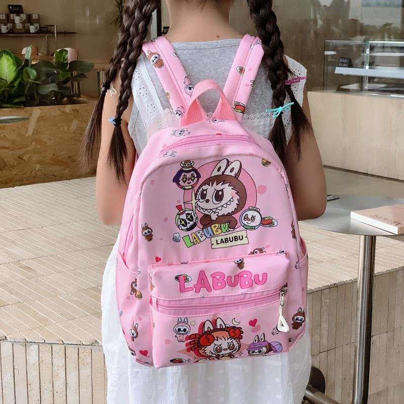 拉布布书包3岁以上卡通透气可爱风超轻双肩防盗书包幼儿公主风