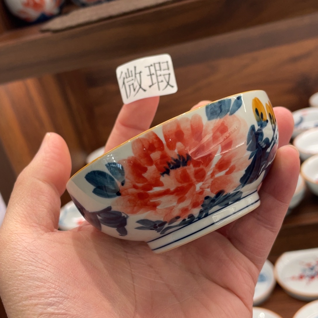 釉下手绘茶具微瑕
