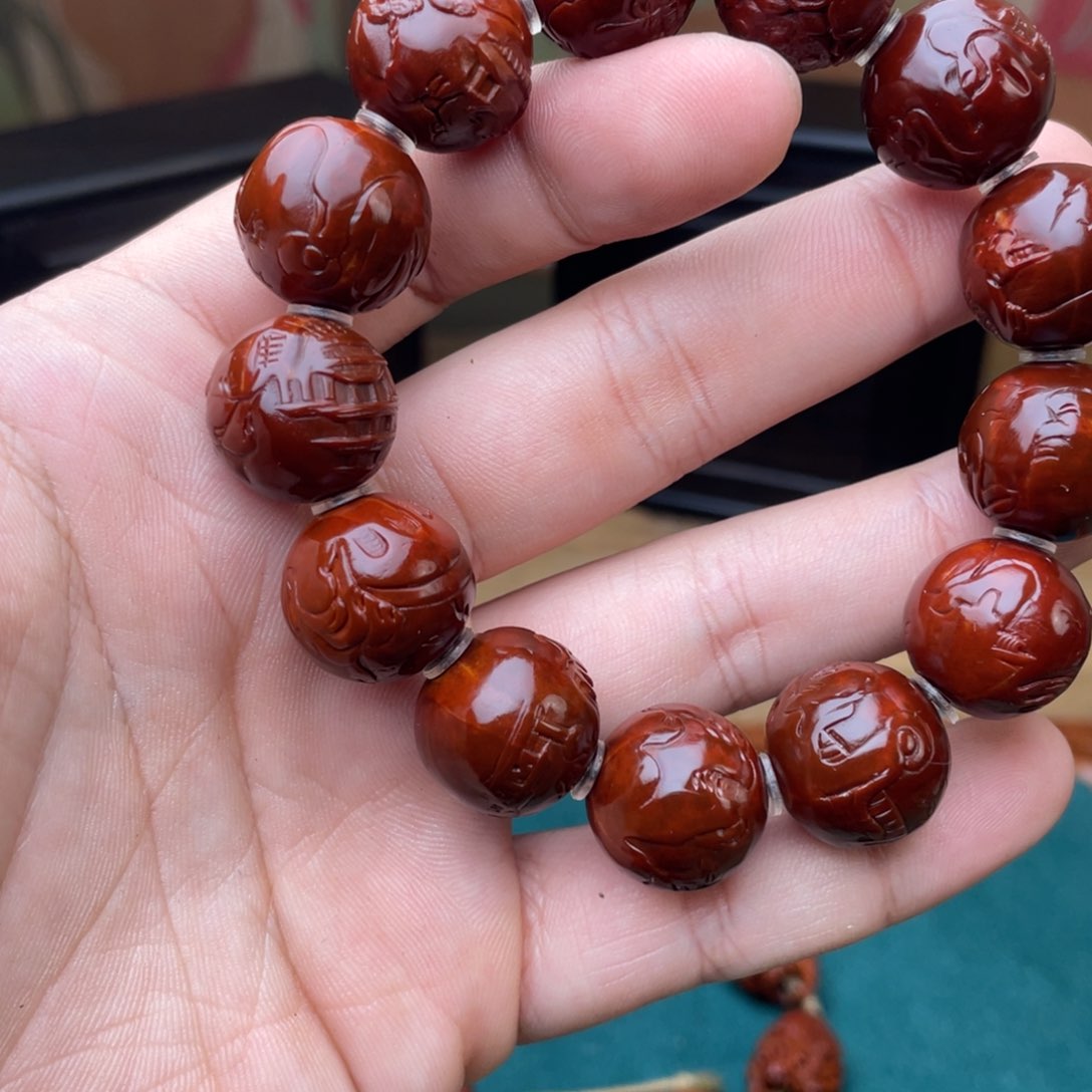 橄榄核手串用****4浮雕无相风景