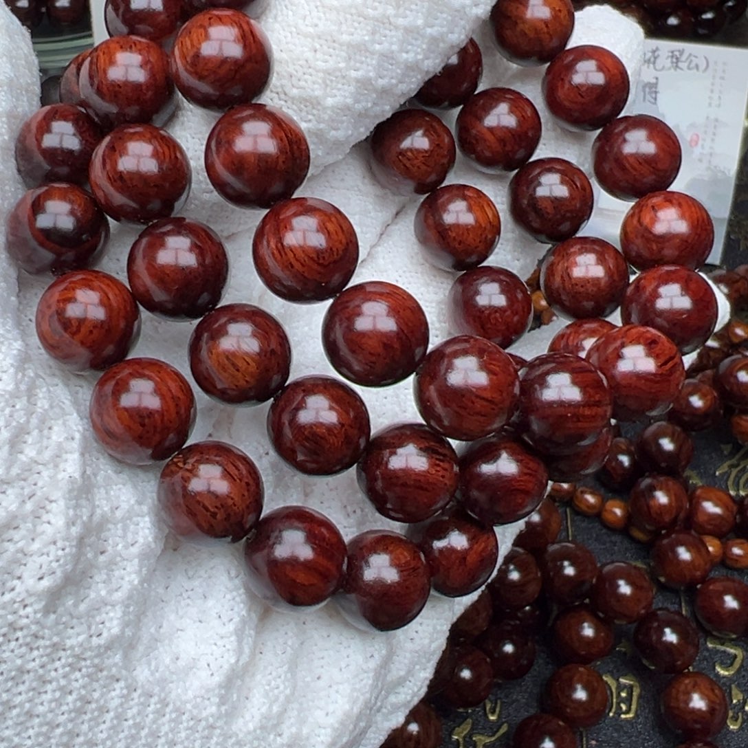手串/手链降真香海南红降12红肉玉化满油单圈