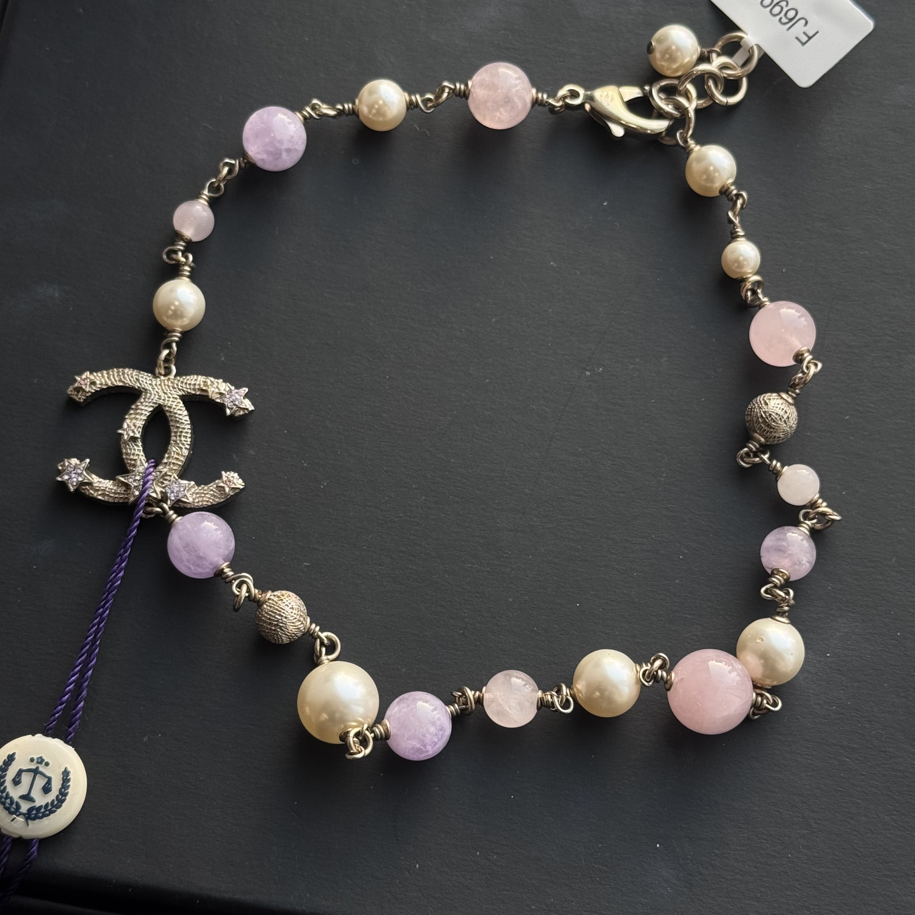 95新 Chanel/香奈儿 香奈儿粉色琉璃珠珠项链