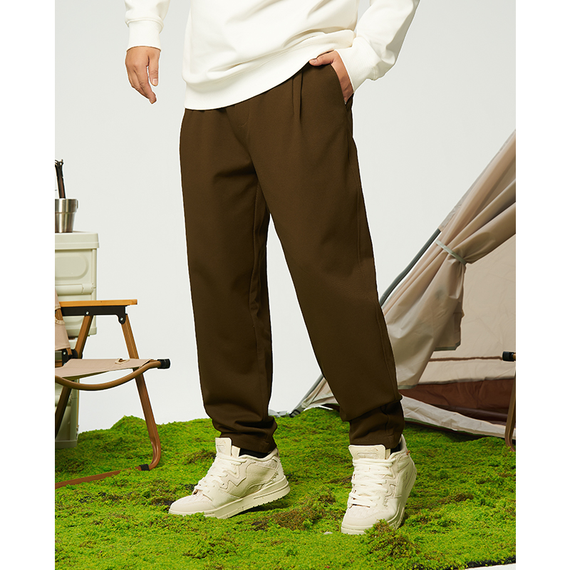【棉质垂感】森老板大码男装秋冬季休闲加大加宽胖子保暖直筒裤西裤