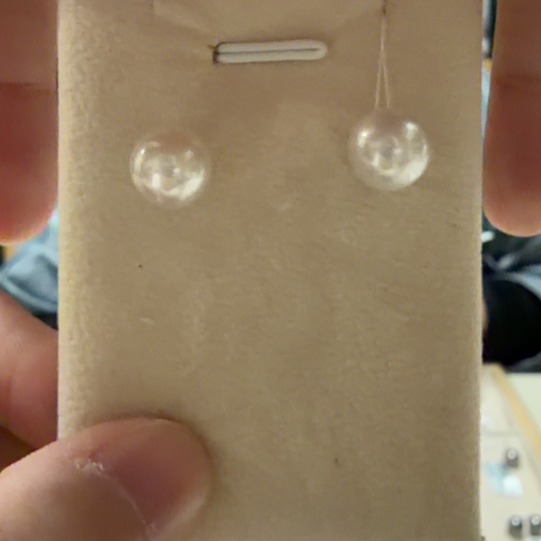 银S925镶嵌海水珍珠耳钉9.3-9.4