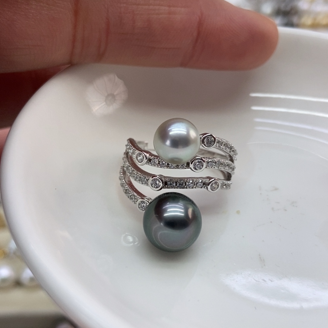 海水珍珠戒指银S925镶嵌
