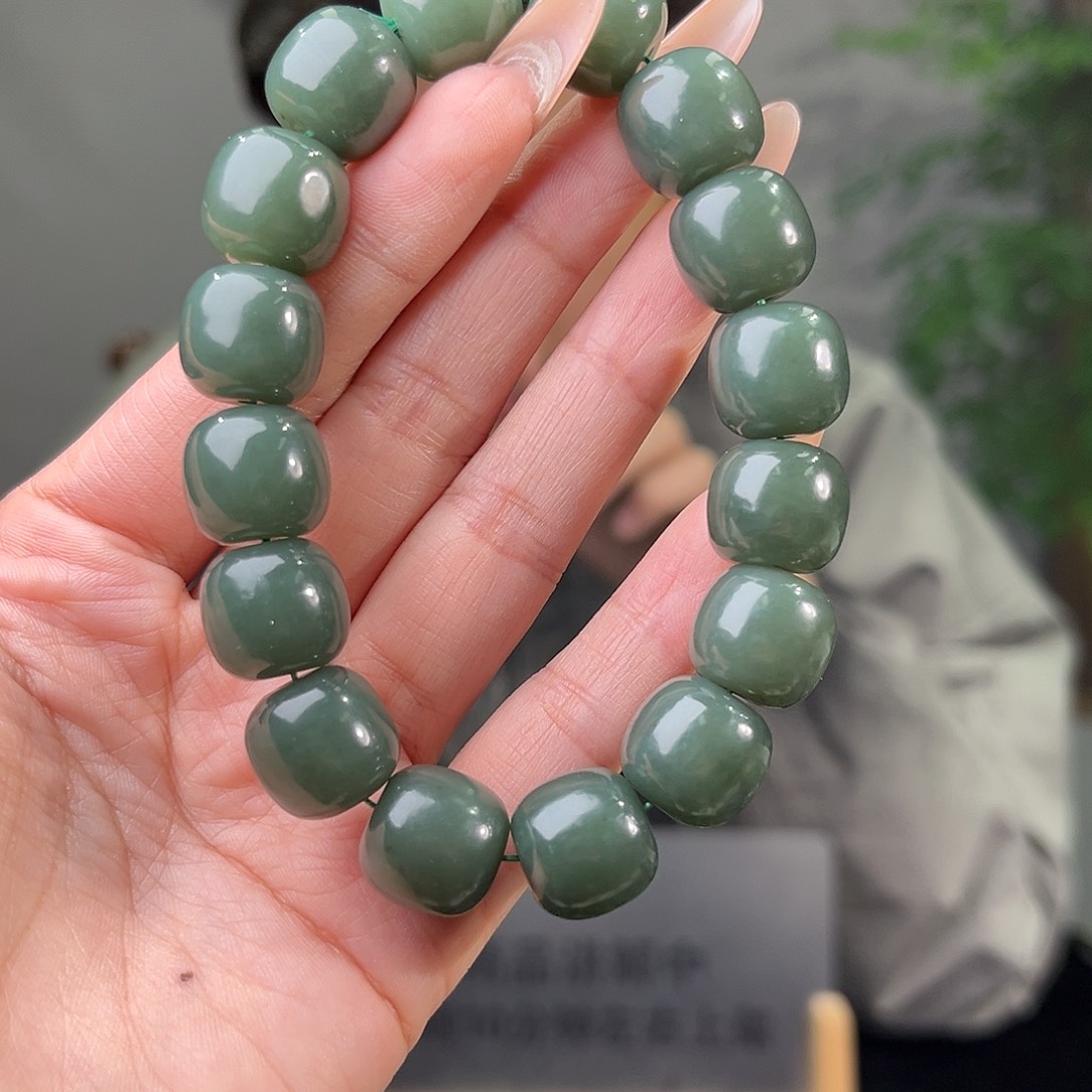 和田玉未镶嵌手链纯天然和田玉新疆且末蓝卡14