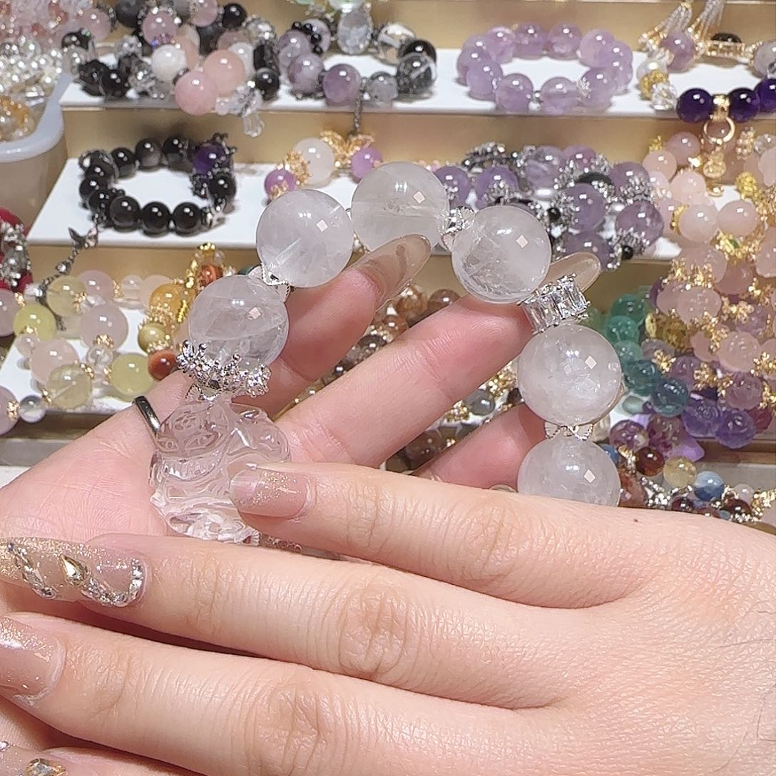 水晶手链未镶嵌桃*?八